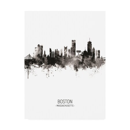 Michael Tompsett 'Boston Massachusetts Skyline Portrait II' Canvas Art,18x24